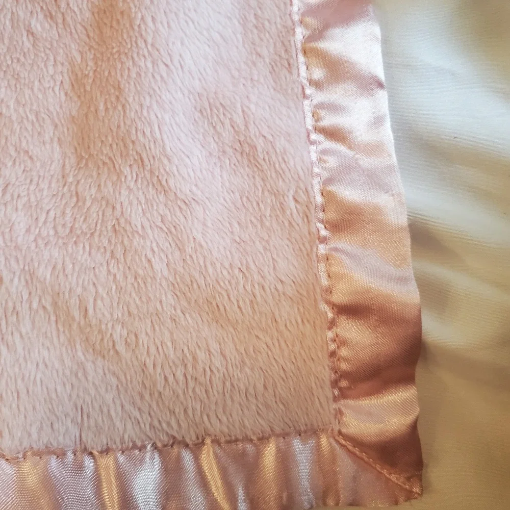 Kiddopotamus Pink Lovey Plush Bear Security Blanket Satin 15